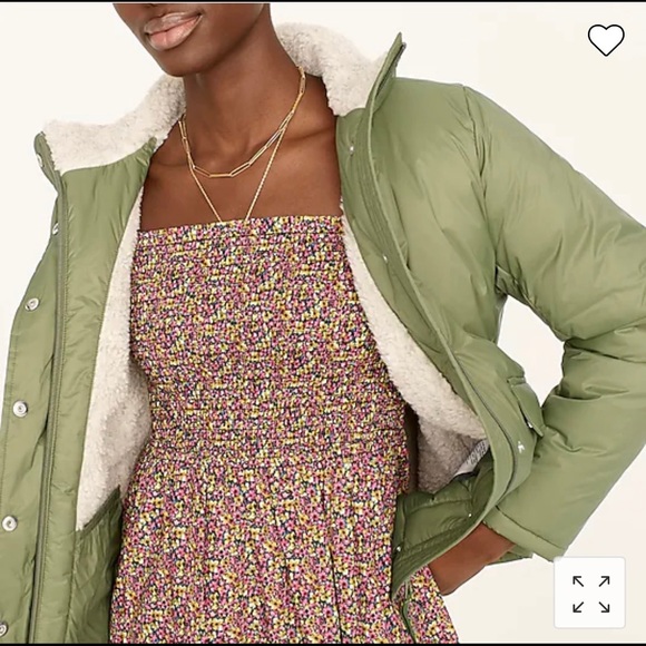 NWT J. Crew Sherpa-lined puffer with Prima Loft. - Picture 2 of 12